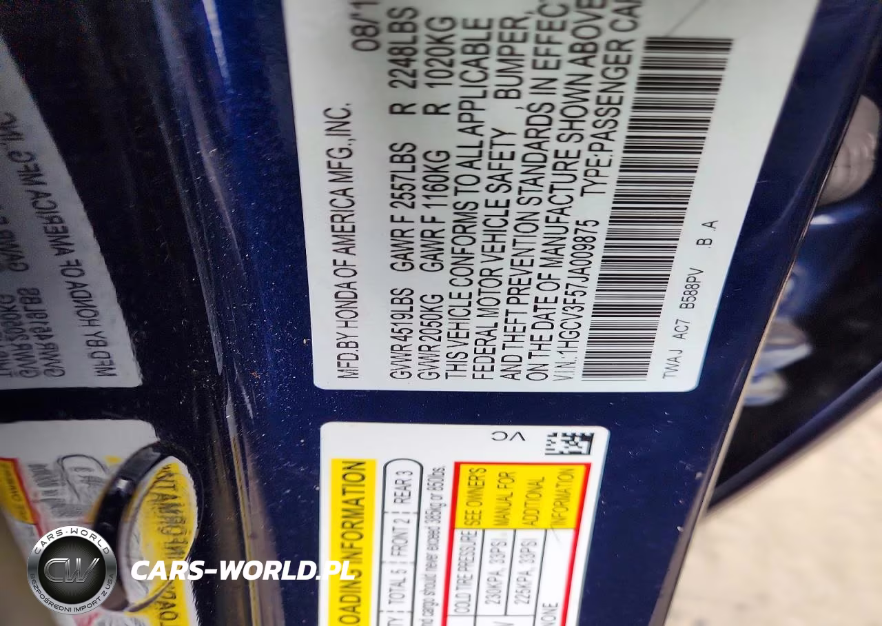 2018 Honda Accord Hybrid Exl VIN:1HGCV3F57JA009875 - 12