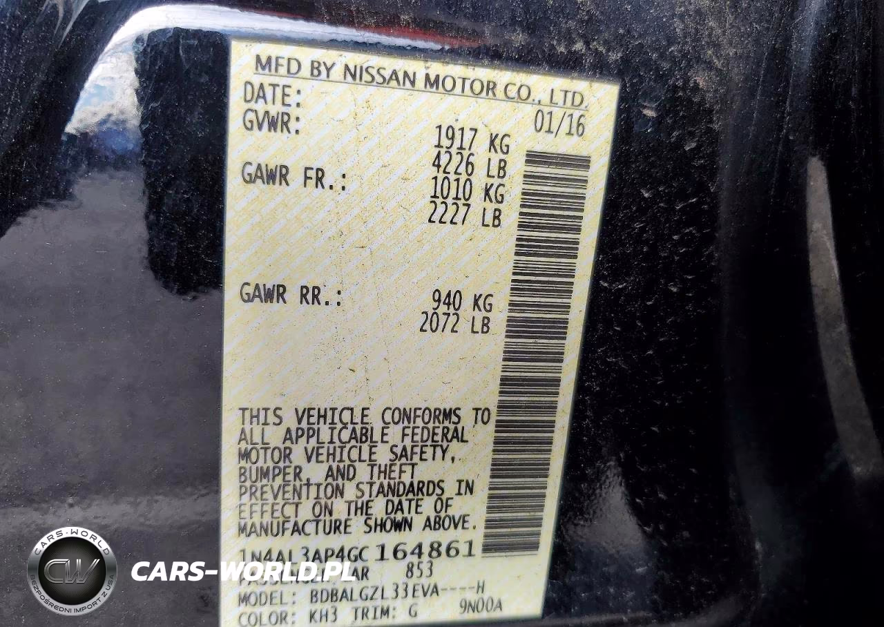 2016 Nissan Altima 2.5 VIN:1N4AL3AP4GC164861 - 12