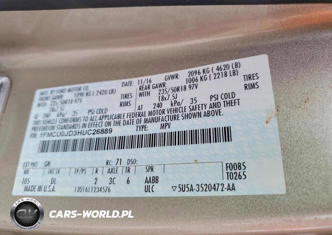 2017 Ford Escape Titanium VIN:1FMCU0JD3HUC26889 - 13