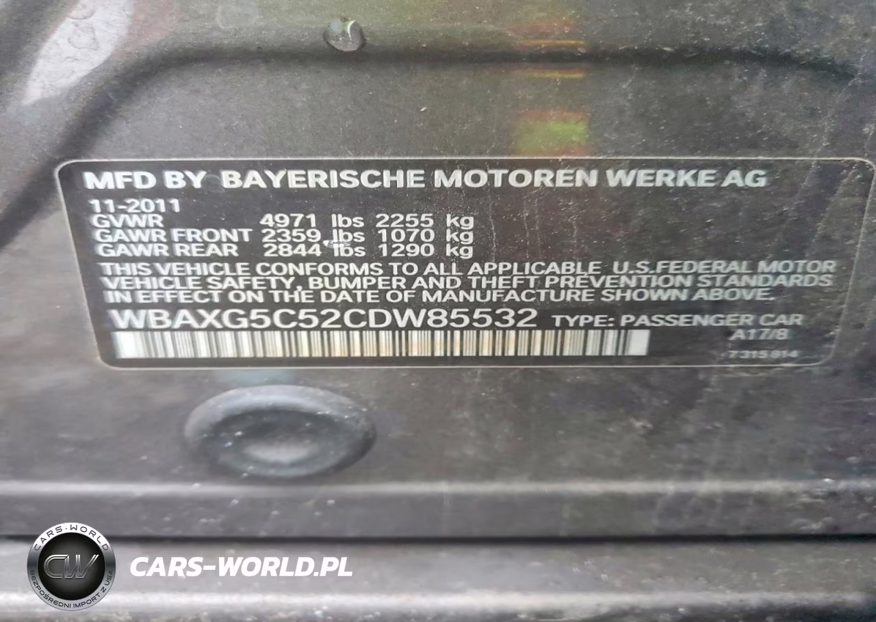2012 BMW 528 I VIN:WBAXG5C52CDW85532 - 12