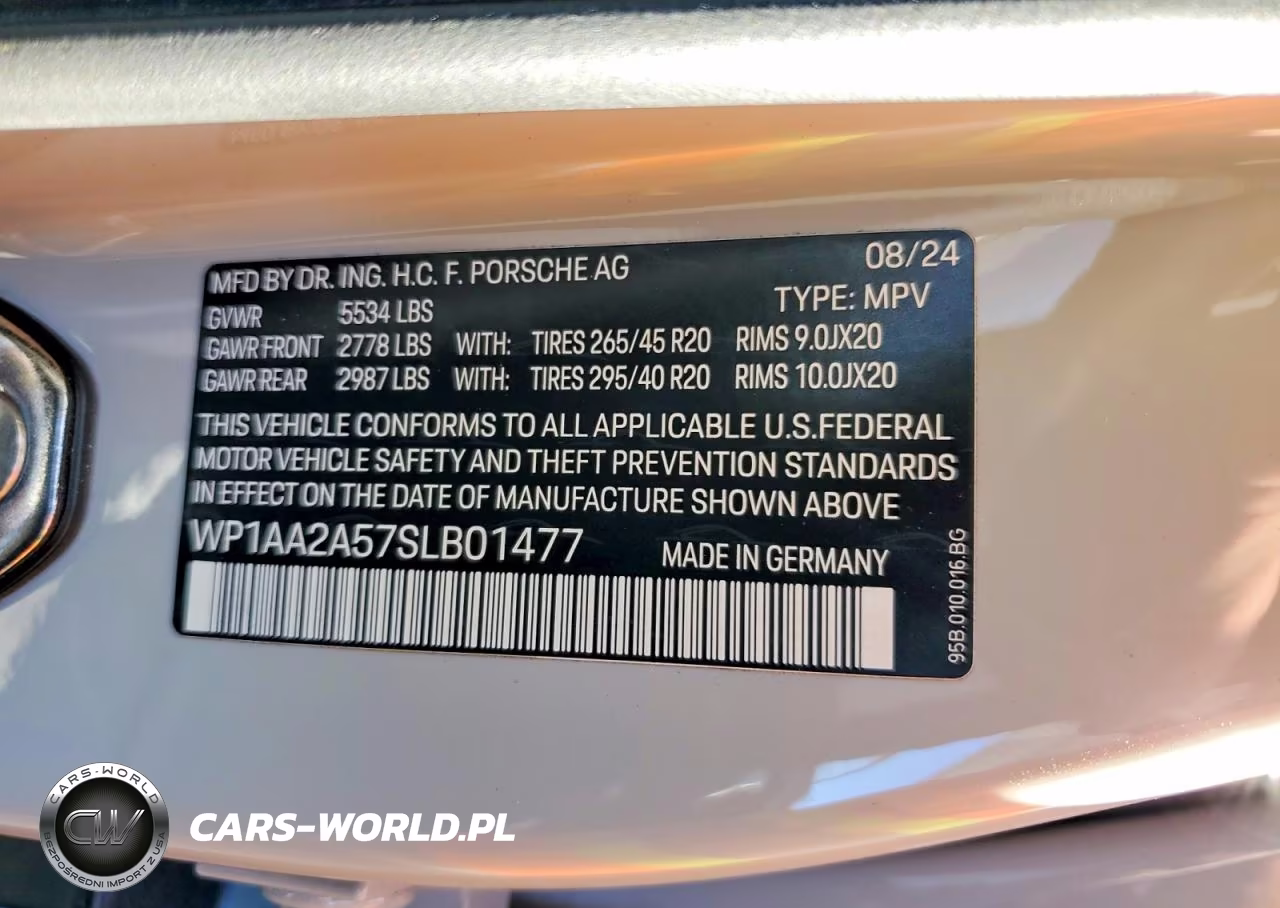 PORSCHE MACAN VIN:WP1AA2A57SLB01477 - 13