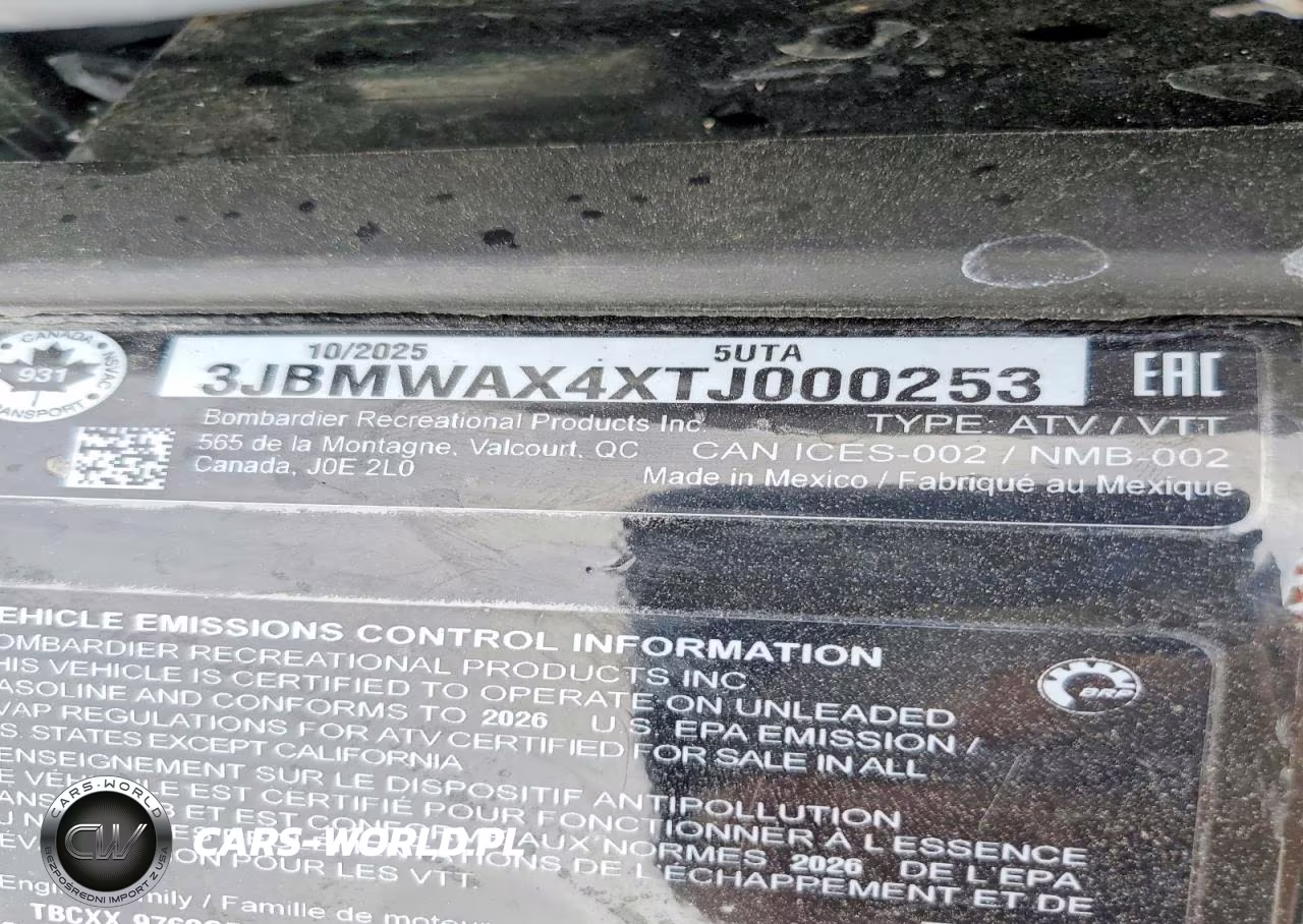 2026 Can-Am Renegade Atv VIN:3JBMWAX4XTJ000253 - 10
