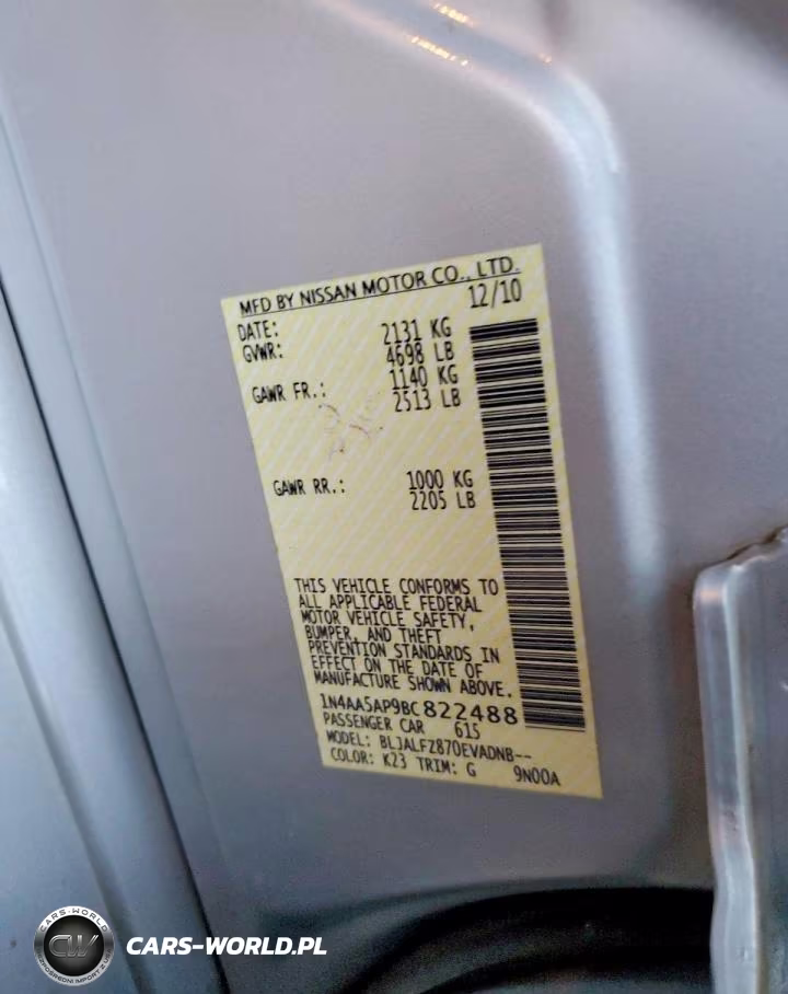 2011 Nissan Maxima S VIN:1N4AA5AP9BC822488 - 13