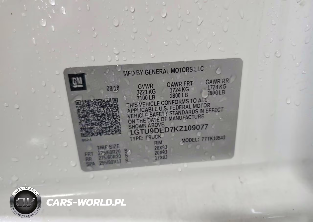 2019 GMC Sierra K1500 Slt VIN:1GTU9DED7KZ109077 - 12