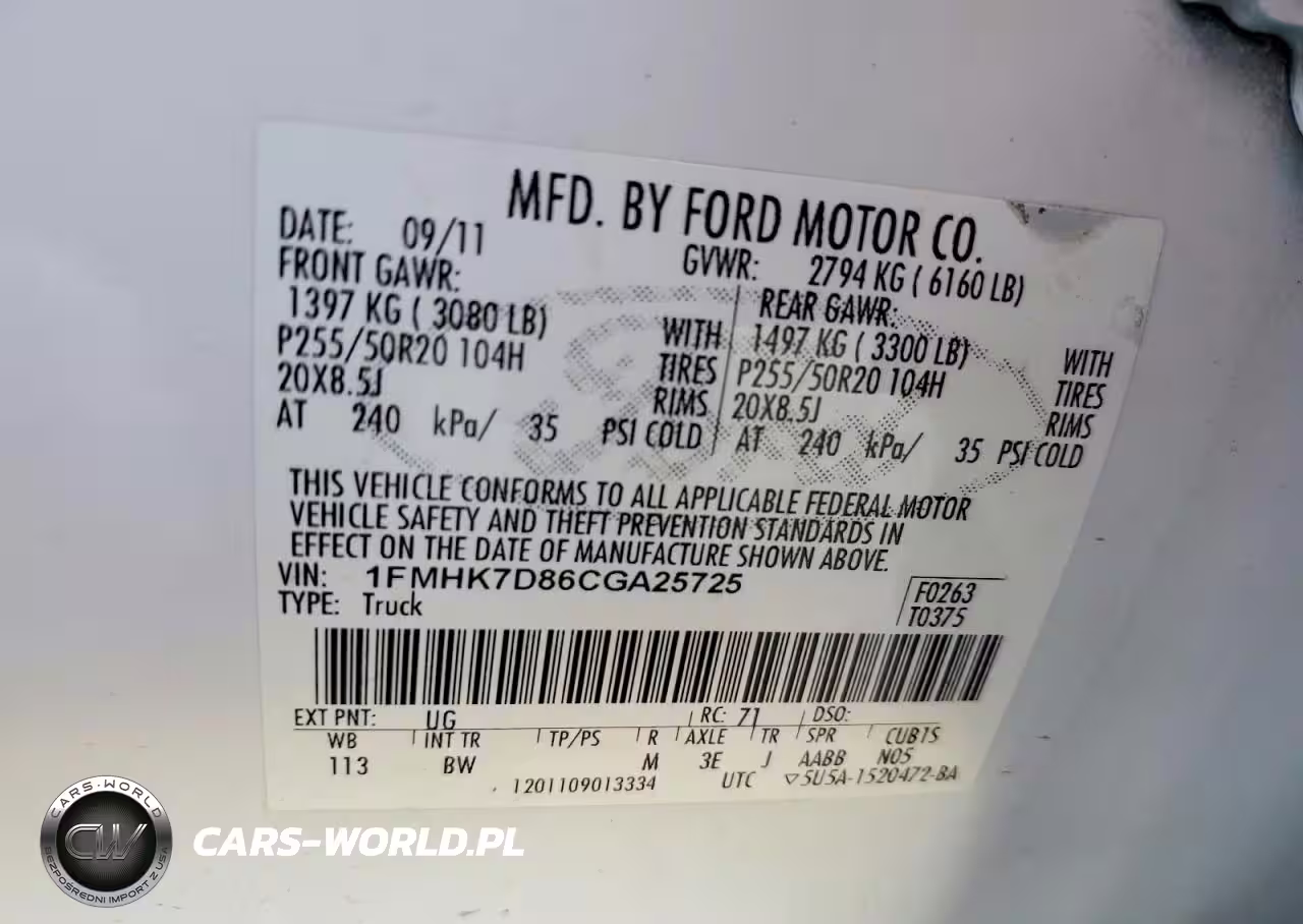 2012 Ford Explorer Xlt VIN:1FMHK7D86CGA25725 - 13
