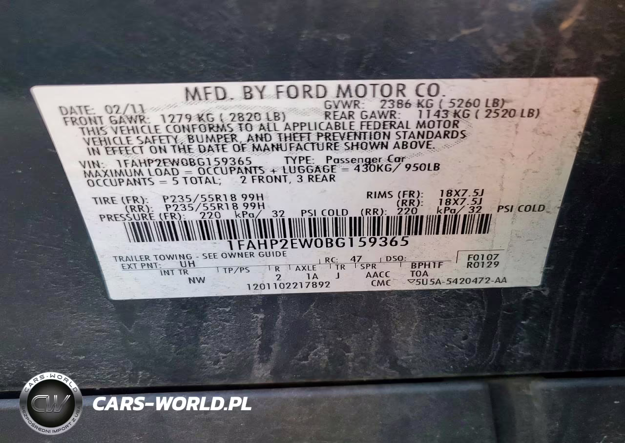2011 Ford Taurus Sel VIN:1FAHP2EW0BG159365 - 12