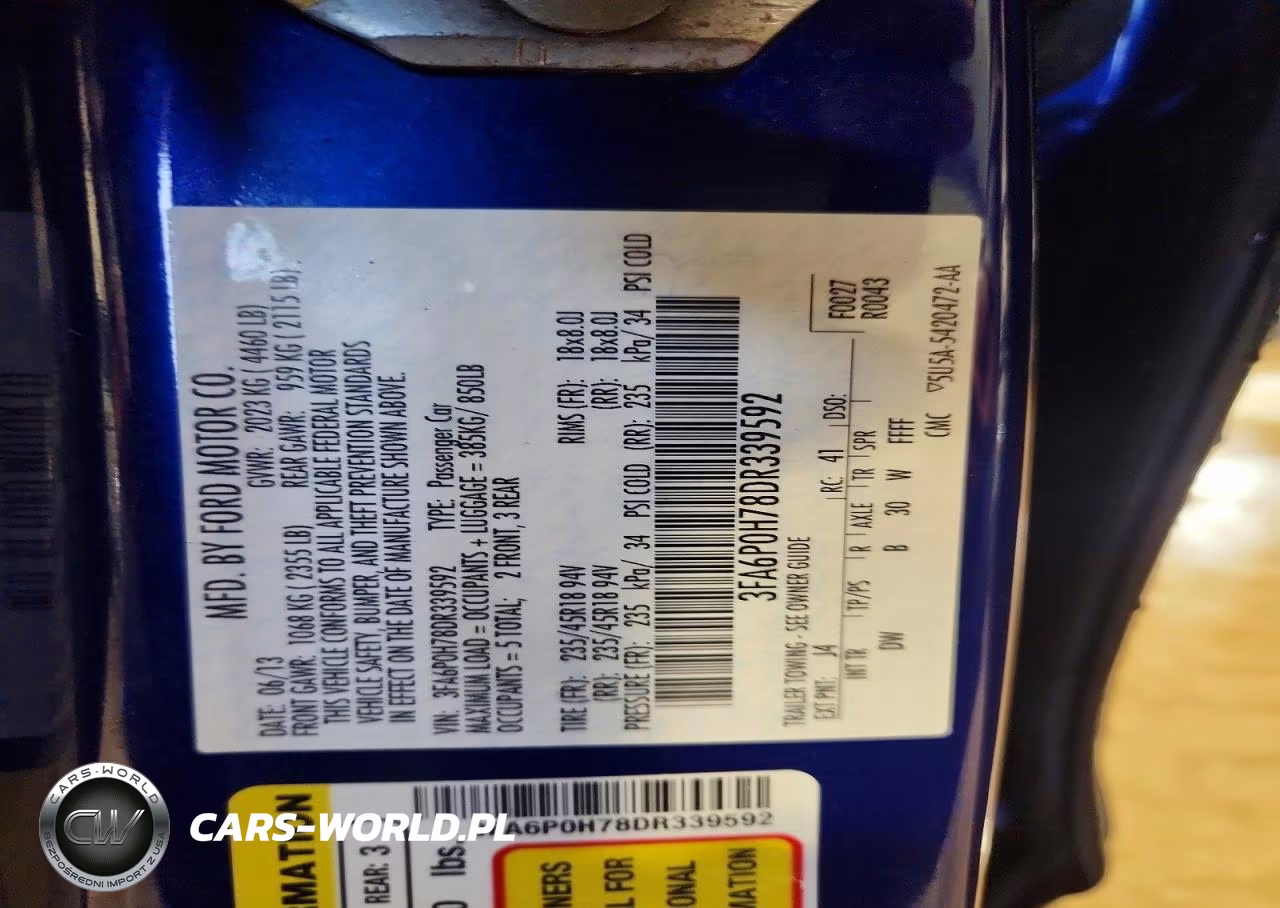 2013 Ford Fusion Se VIN:3FA6P0H78DR339592 - 13