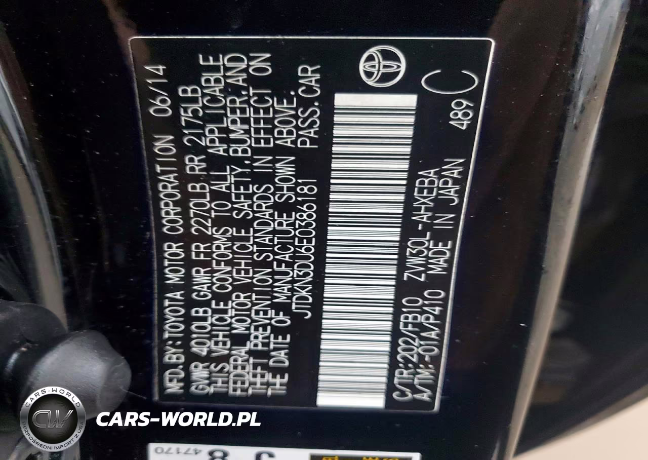 2014 Toyota Prius VIN:JTDKN3DU6E0386181 - 12