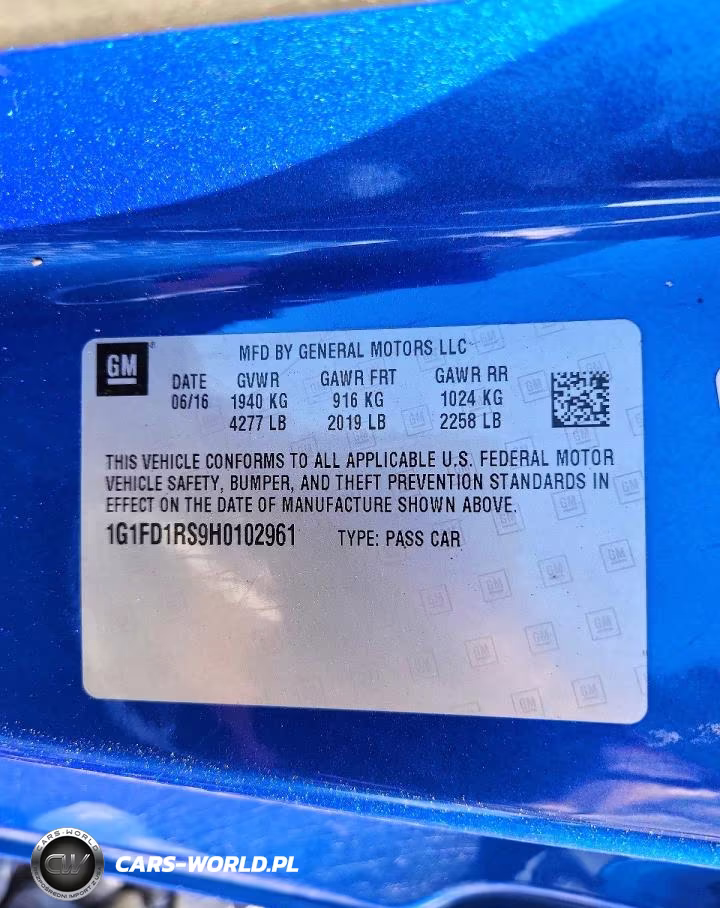 2017 Chevrolet Camaro Lt VIN:1G1FD1RS9H0102961 - 13