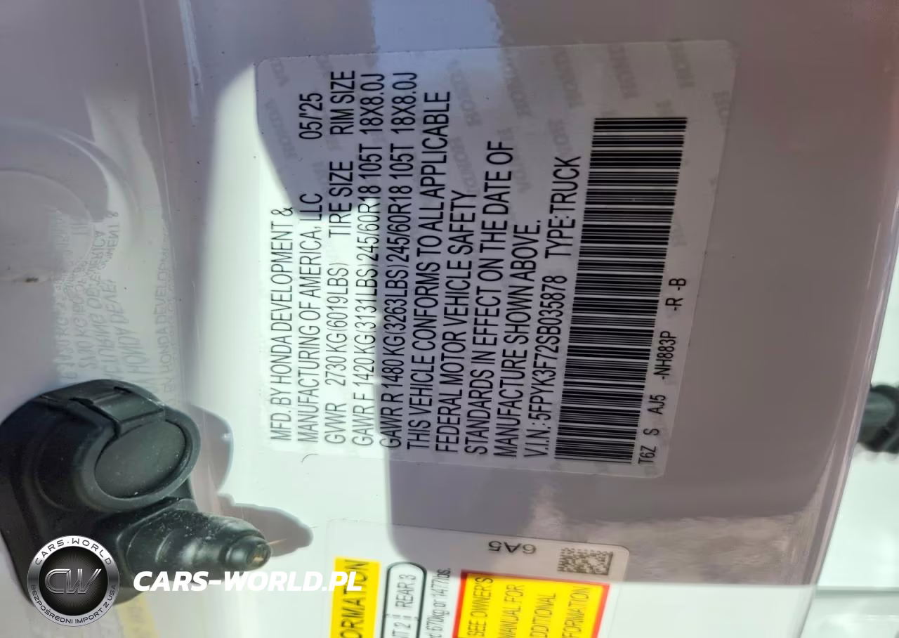 2025 Honda Ridgeline Trail Sport VIN:5FPYK3F72SB035878 - 13