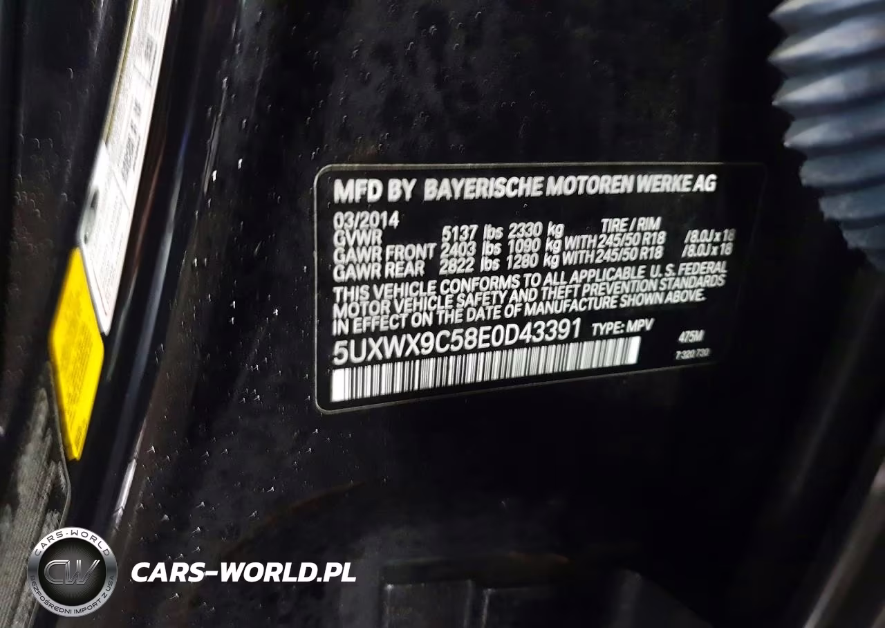 2014 BMW X3 VIN:5UXWX9C58E0D43391 - 13