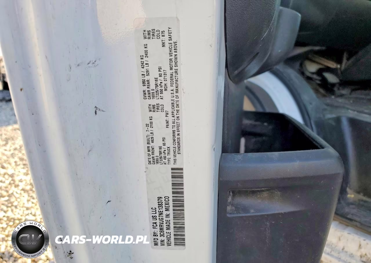 2022 Ram Promaster 3500 Utility - Service Van VIN:3C6MRVJG7NE138379 - 13