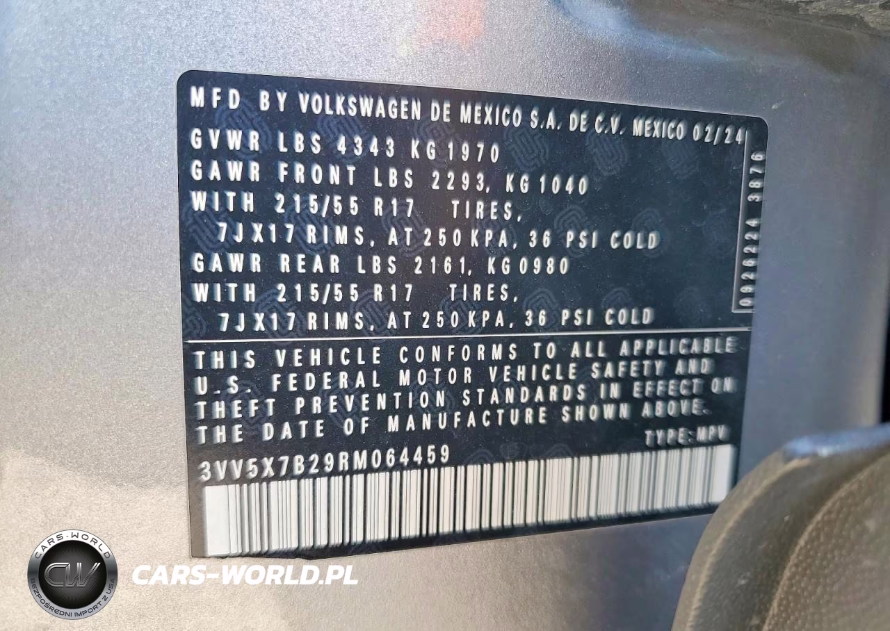 2024 Volkswagen Taos S VIN:3VV5X7B29RM064459 - 13