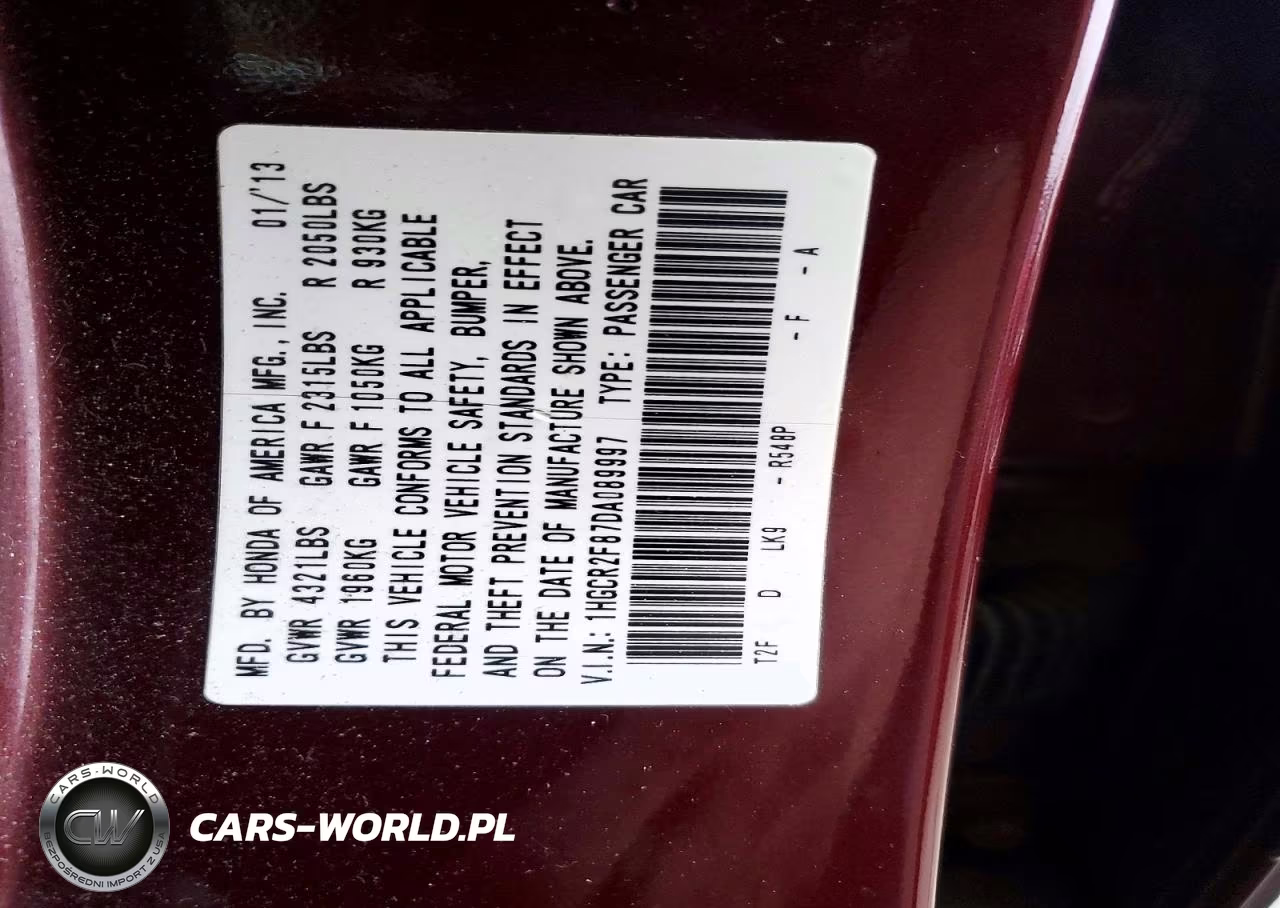 2013 Honda Accord Exl VIN:1HGCR2F87DA089997 - 12