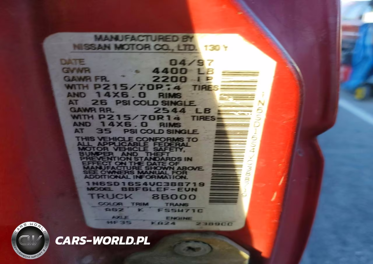 1997 Nissan Truck King Cab Se VIN:1N6SD16S4VC388719 - 12