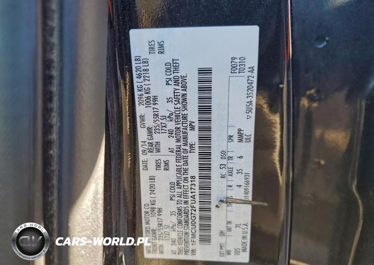 2015 Ford Escape Se VIN:1FMCU0G72FUA17318 - 13