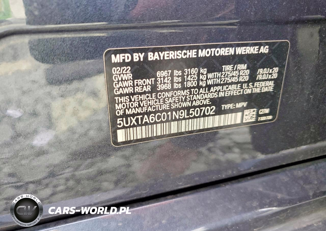 2022 BMW X5 xDrive45E VIN:5UXTA6C01N9L50702 - 13