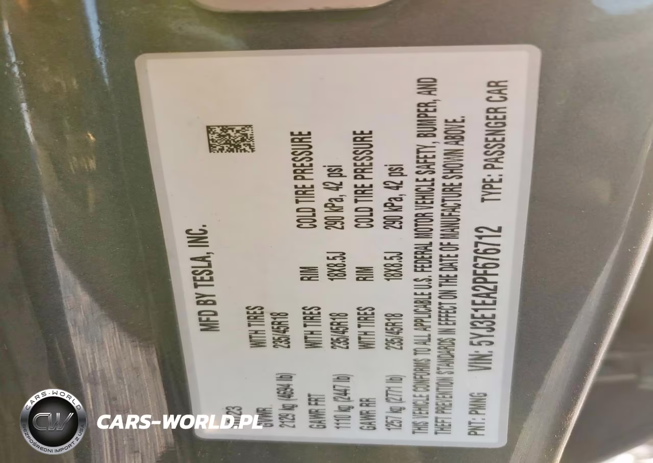 2023 Tesla Model 3 VIN:5YJ3E1EA2PF676712 - 12