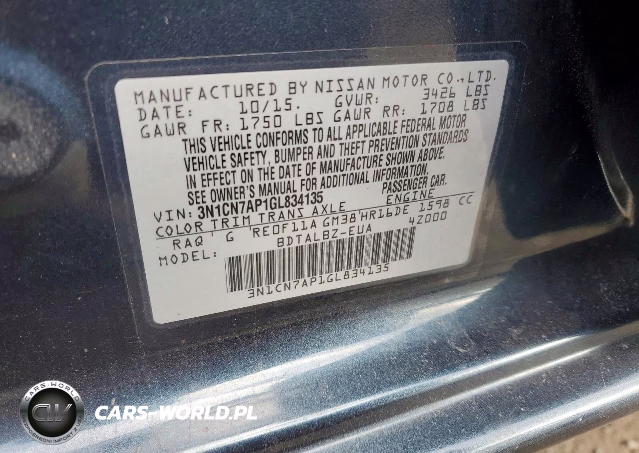 2016 Nissan Versa S VIN:3N1CN7AP1GL834135 - 12