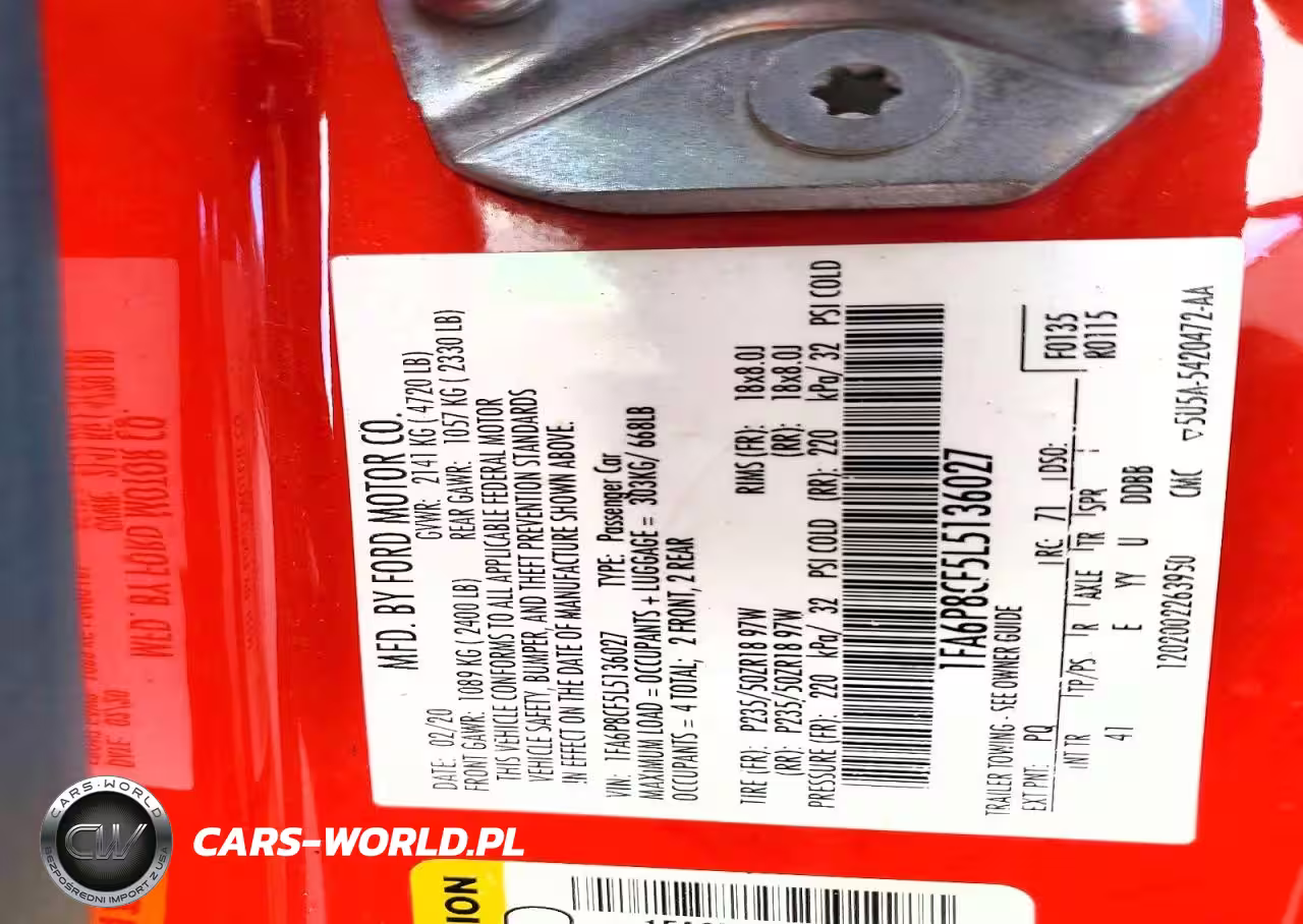 2020 Ford Mustang Gt VIN:1FA6P8CF5L5136027 - 12