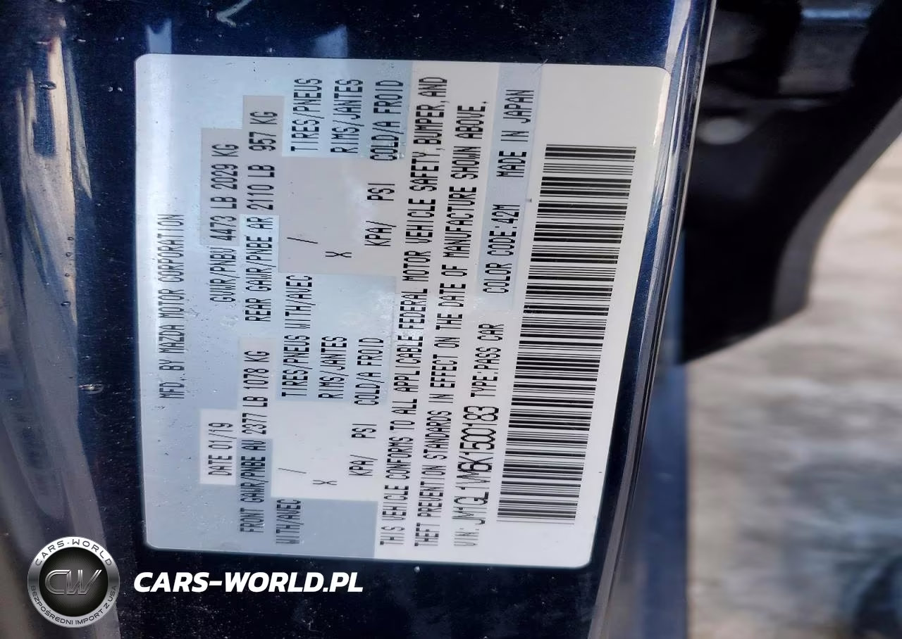2019 Mazda 6 Touring VIN:JM1GL1VM6K1500183 - 12