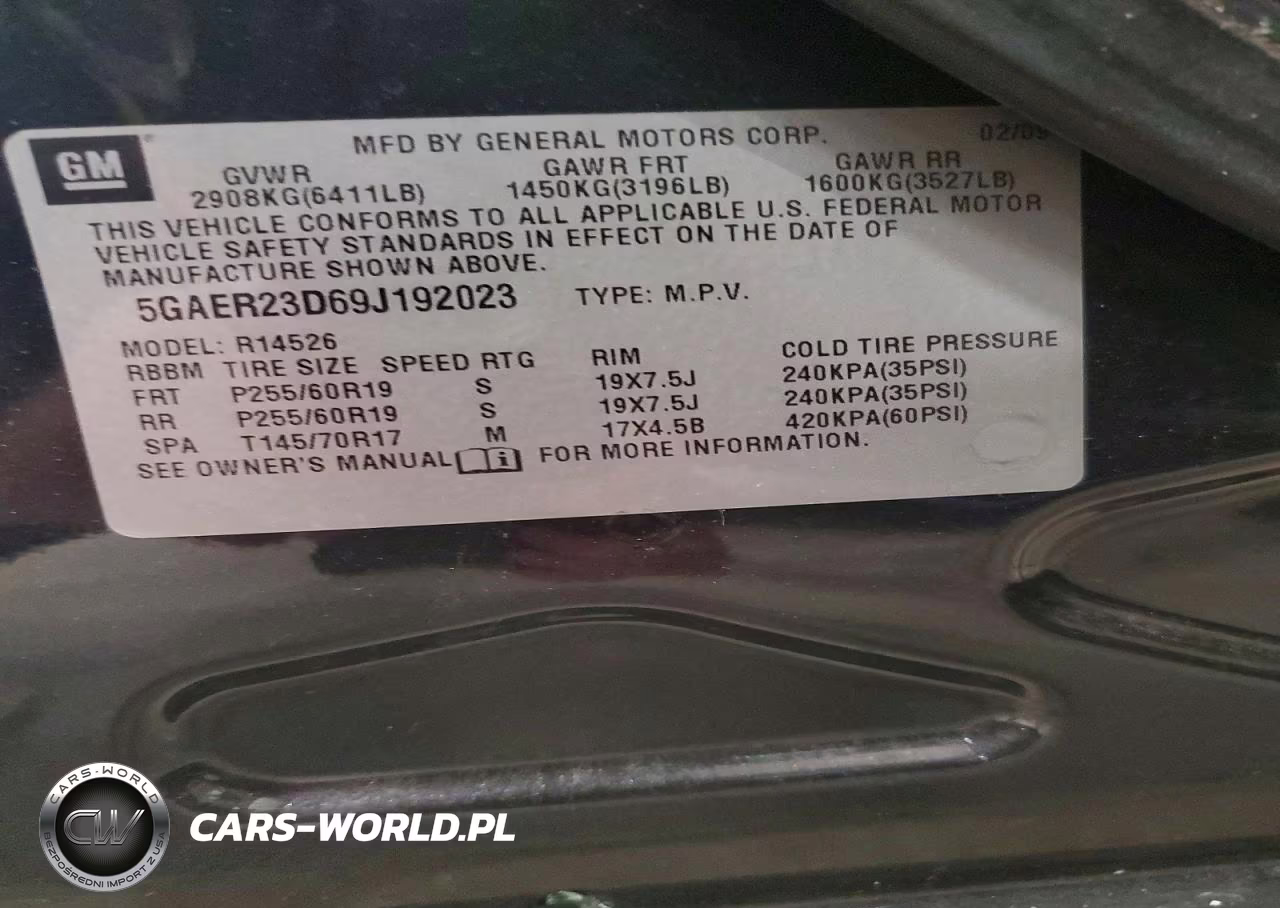2009 Buick Enclave Cxl VIN:5GAER23D69J192023 - 14