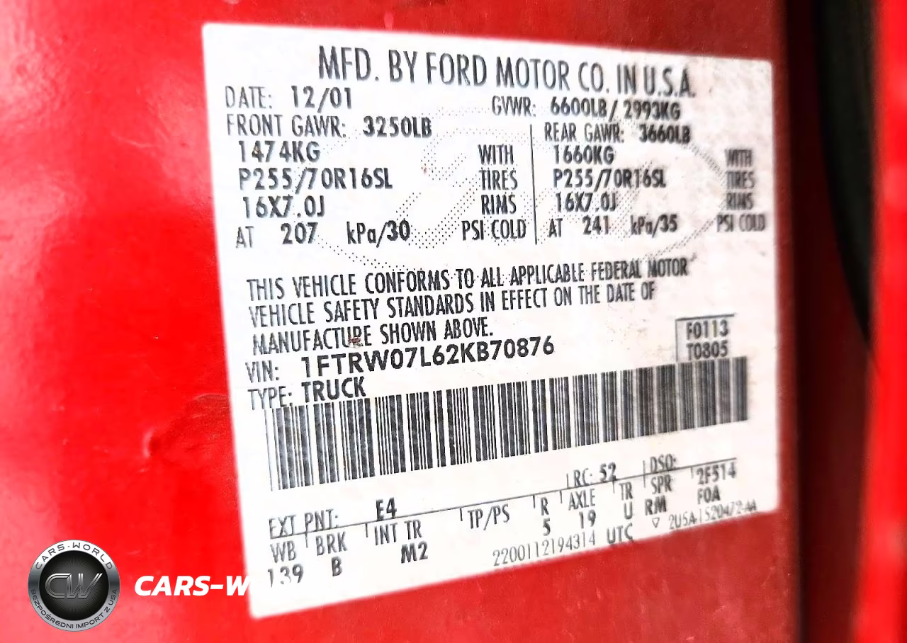 2002 Ford F150 Supercrew VIN:1FTRW07L62KB70876 - 12