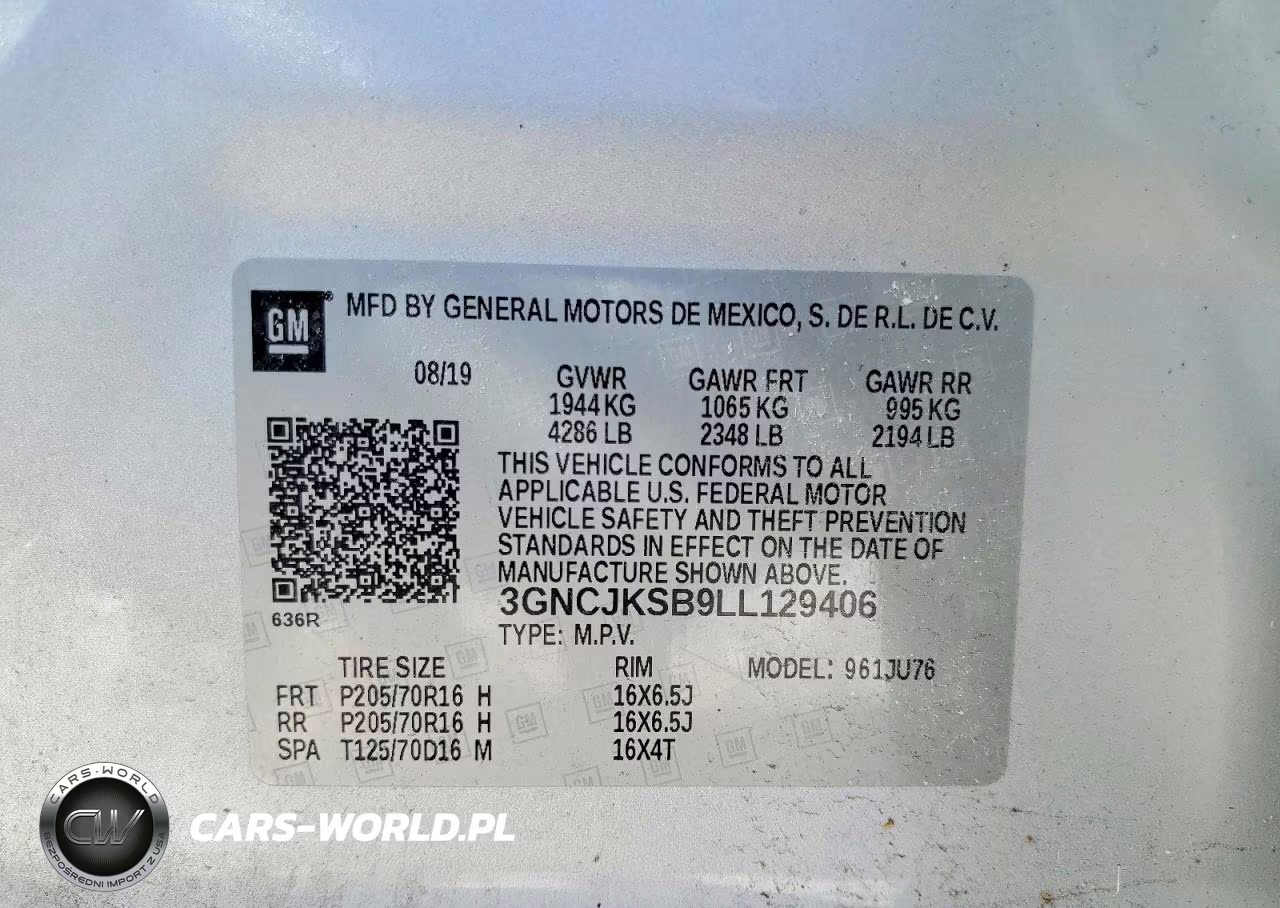 2020 Chevrolet Trax Ls VIN:3GNCJKSB9LL129406 - 13