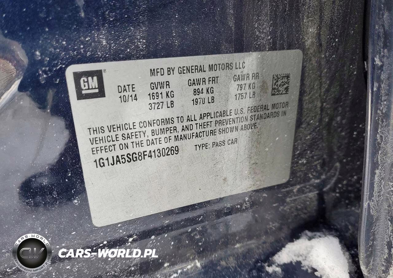2015 Chevrolet Sonic Ls VIN:1G1JA5SG8F4130269 - 12