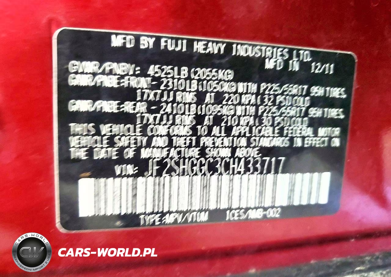 2012 Subaru Forester Touring VIN:JF2SHGGC3CH433717 - 12