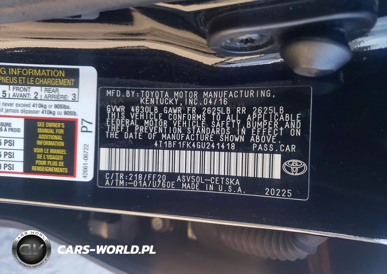 2016 Toyota Camry Le VIN:4T1BF1FK4GU241418 - 12
