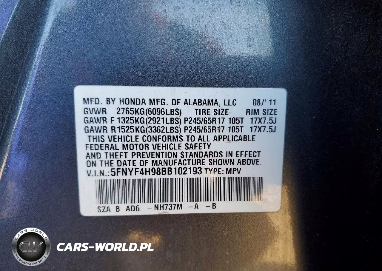 2011 Honda Pilot Touring VIN:5FNYF4H98BB102193 - 14