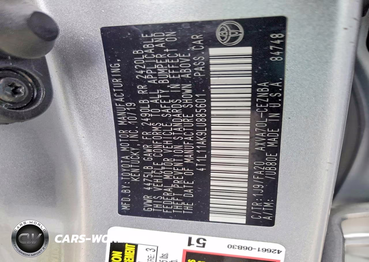 2020 Toyota Camry Le VIN:4T1L11AK9LU885601 - 13