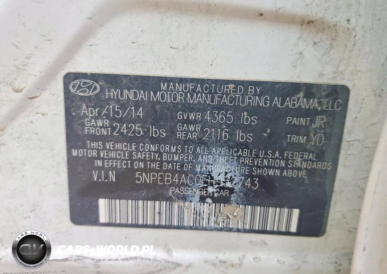 2014 Hyundai Sonata Gls VIN:5NPEB4AC0EH932743 - 12