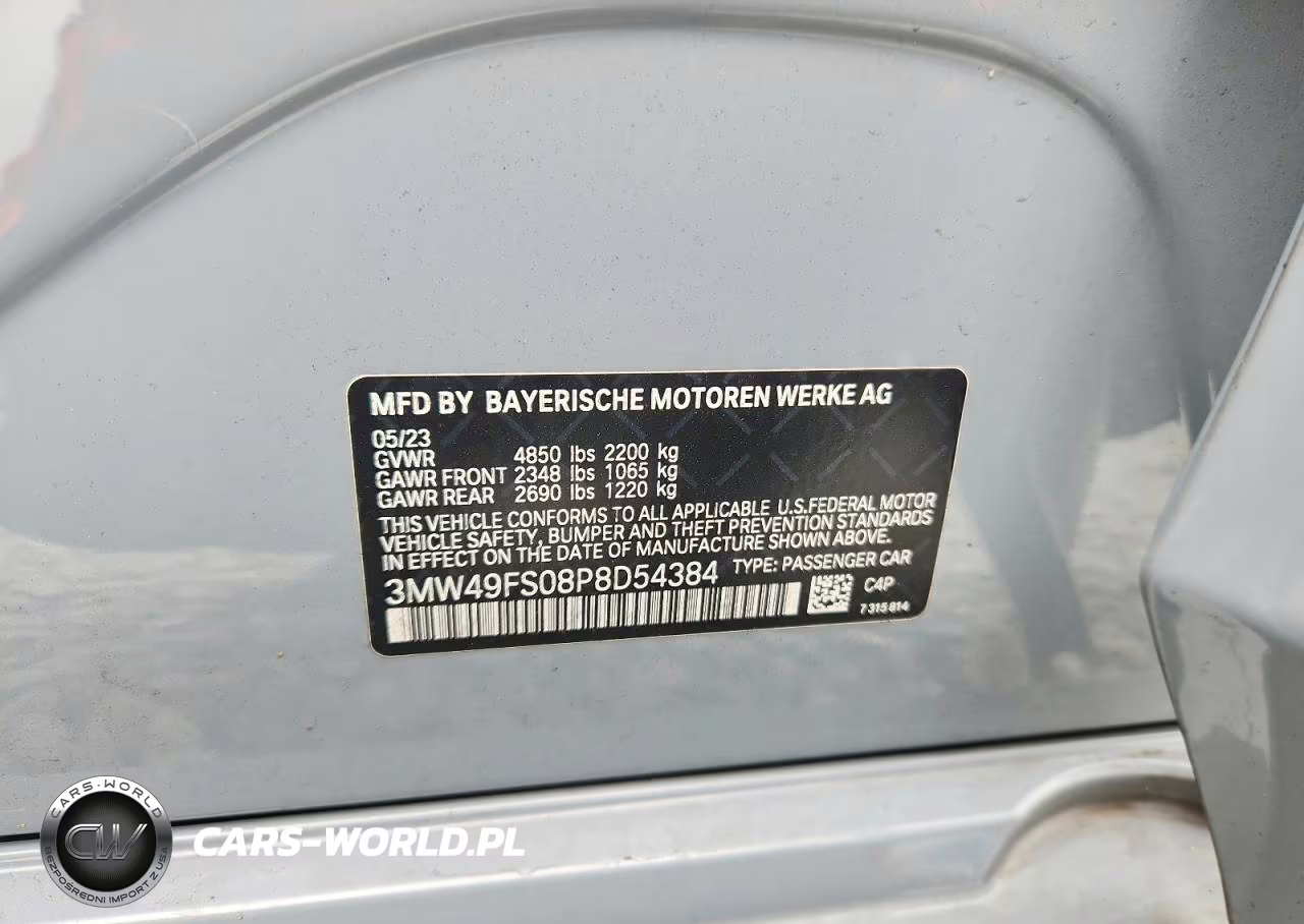 2023 BMW M340I VIN:3MW49FS08P8D54384 - 12