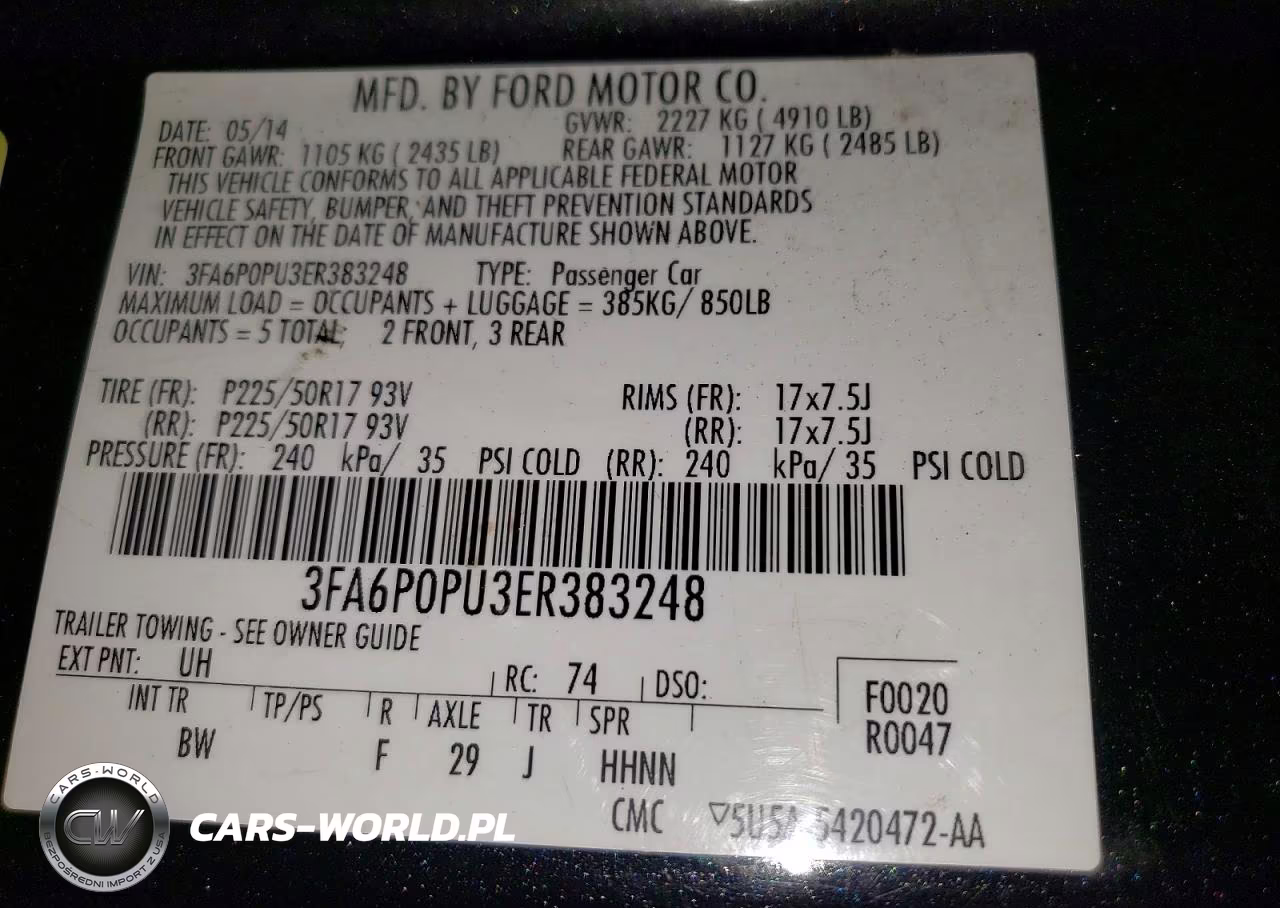 2014 Ford Fusion Se Phev VIN:3FA6P0PU3ER383248 - 12