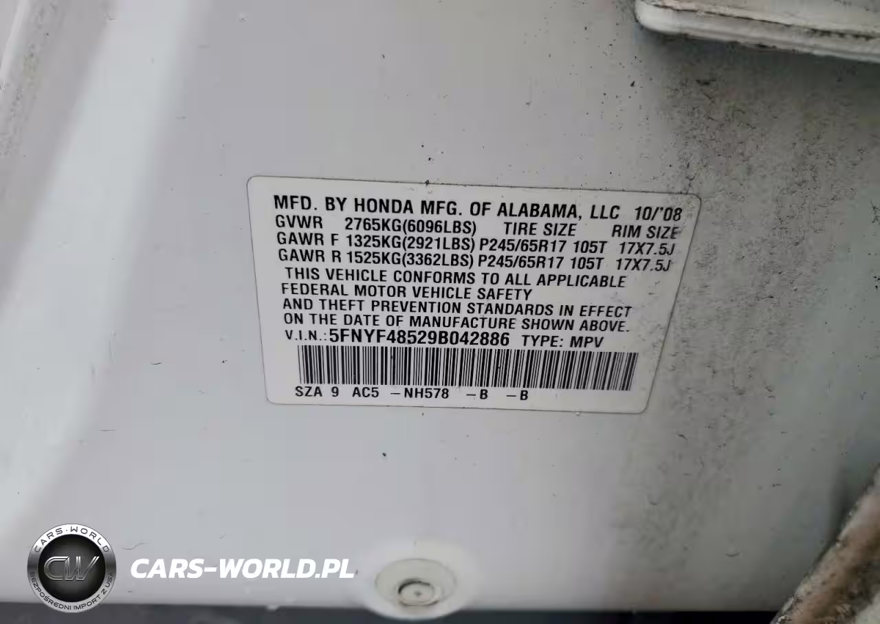 2009 Honda Pilot Exl VIN:5FNYF48529B042886 - 13