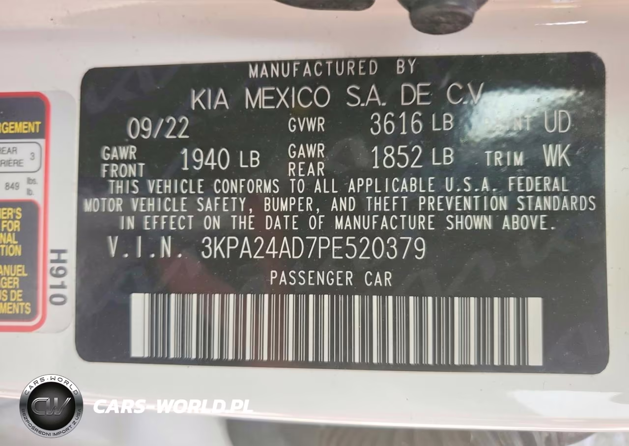 2023 Kia Rio Lx VIN:3KPA24AD7PE520379 - 13
