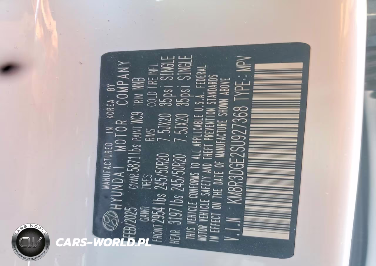 2025 Hyundai Palisade Xrt VIN:KM8R3DGE2SU927368 - 13