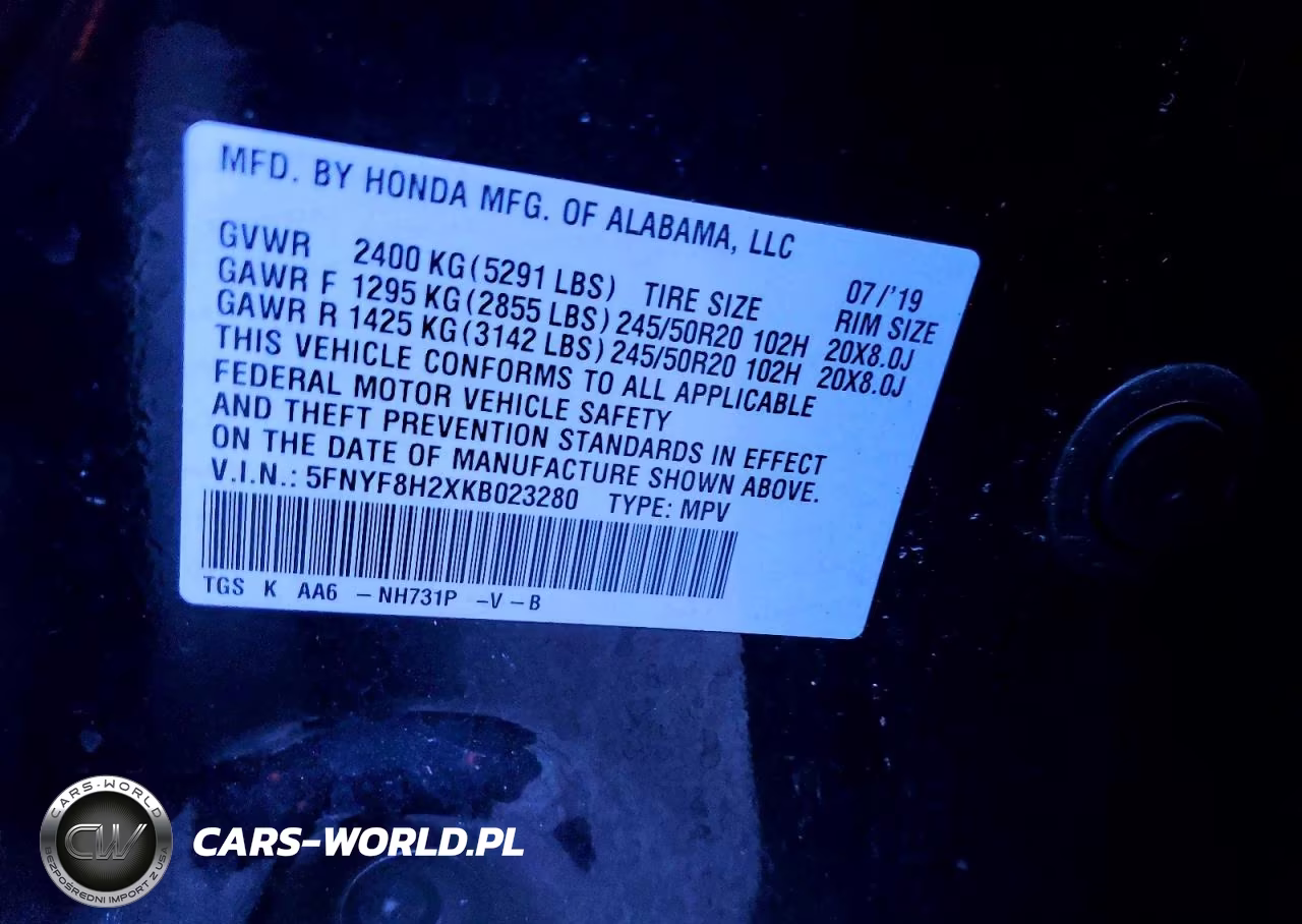 2019 Honda Passport Sport VIN:5FNYF8H2XKB023280 - 12