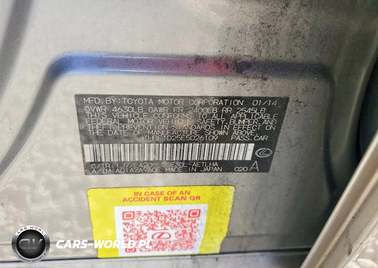 2014 Lexus Is 250 Base VIN:JTHBF1D25E5026109 - 12