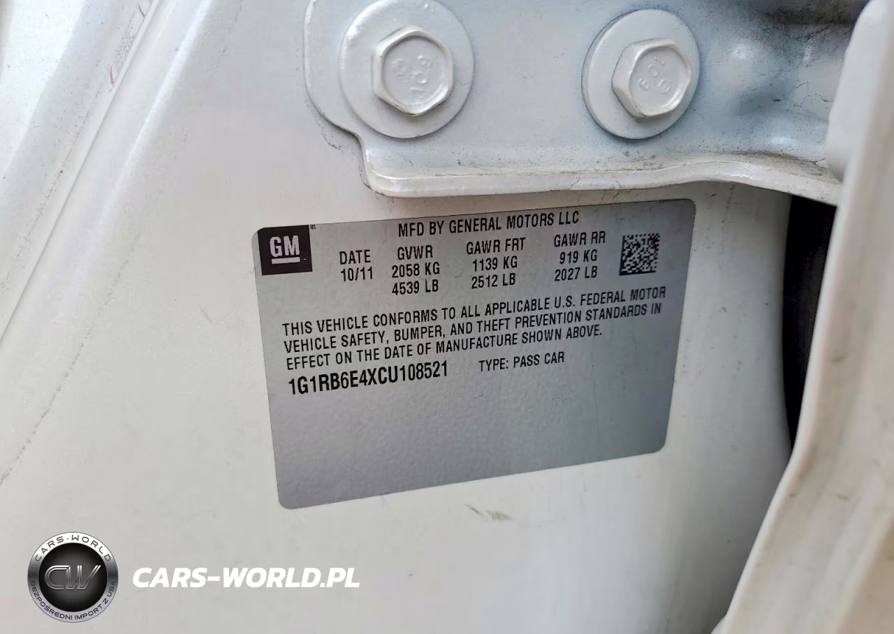 2012 Chevrolet Volt VIN:1G1RB6E4XCU108521 - 12