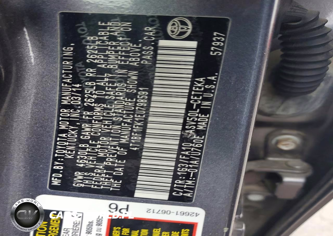 2014 Toyota Camry L VIN:4T1BF1FK1EU798591 - 12
