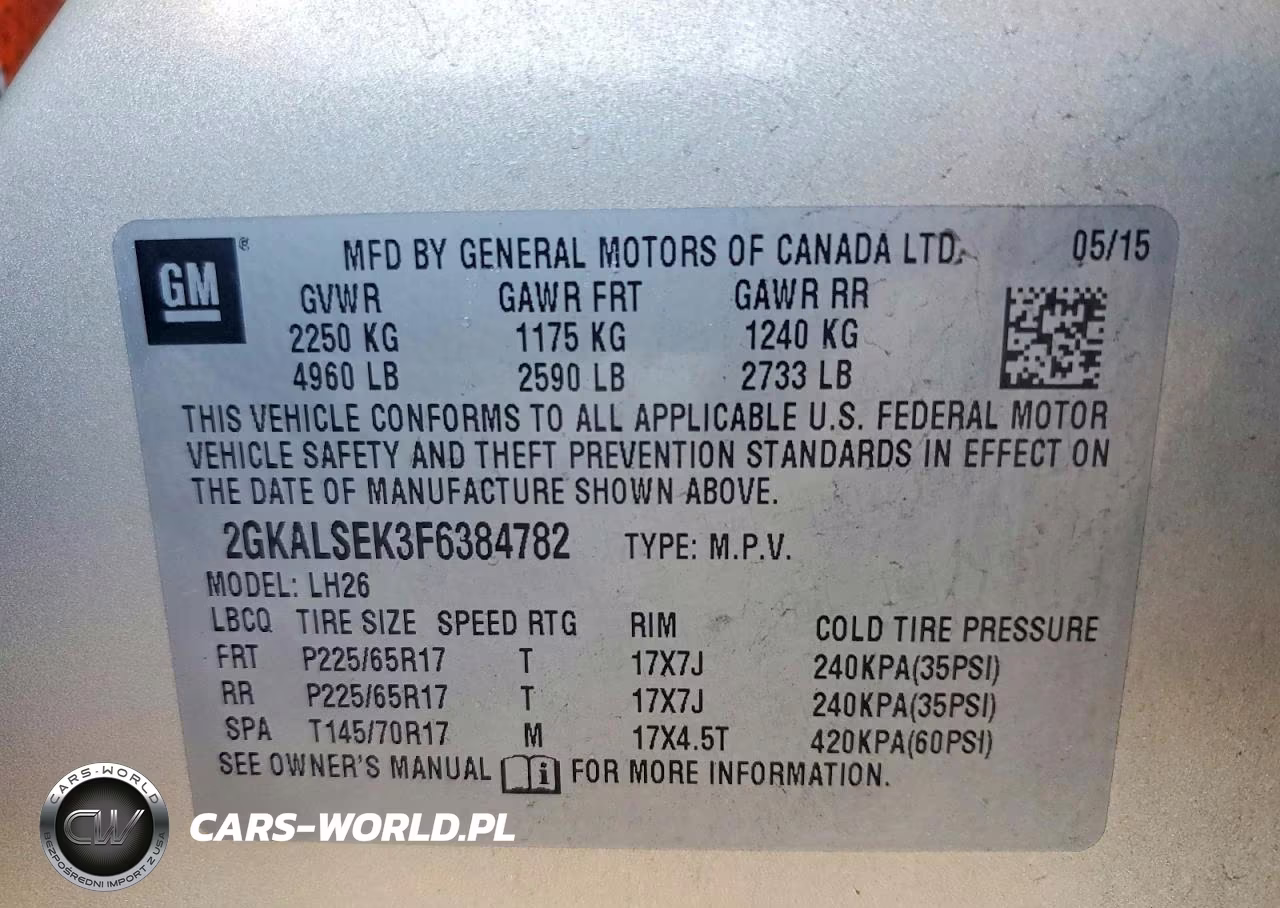 2015 GMC Terrain Slt-1 VIN:2GKALSEK3F6384782 - 12