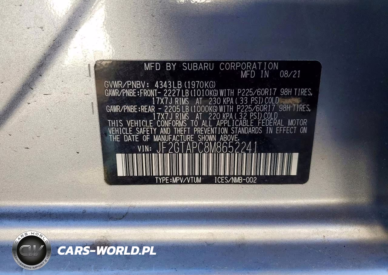 2021 Subaru Crosstrek Premium VIN:JF2GTAPC8M8652241 - 12