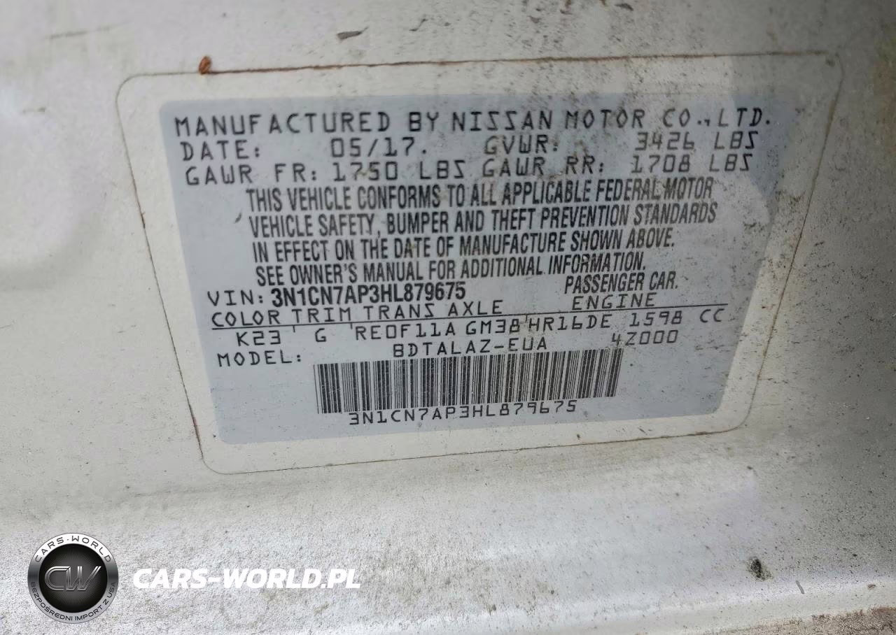 2017 Nissan Versa S VIN:3N1CN7AP3HL879675 - 13