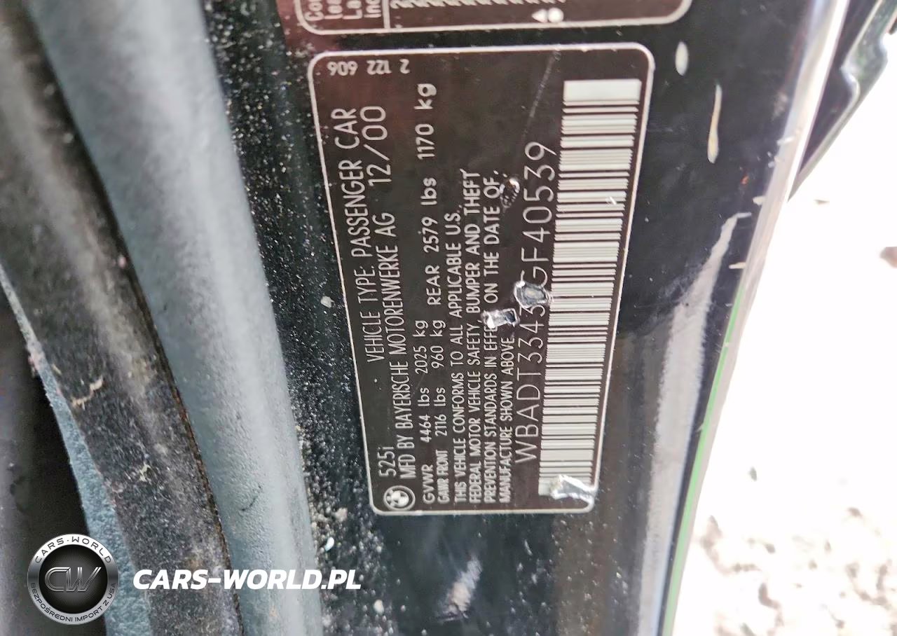 2001 BMW 525 I VIN:WBADT33431GF40539 - 13