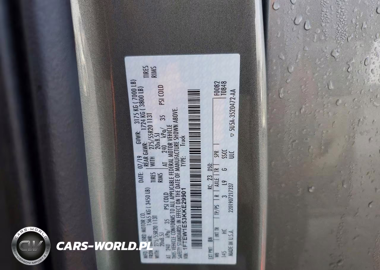 2019 Ford F150 Supercrew VIN:1FTEW1E53KKE29901 - 12