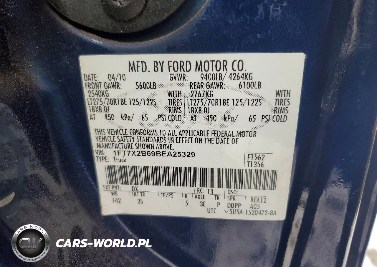 2011 Ford F250 Super Duty VIN:1FT7X2B69BEA25329 - 12