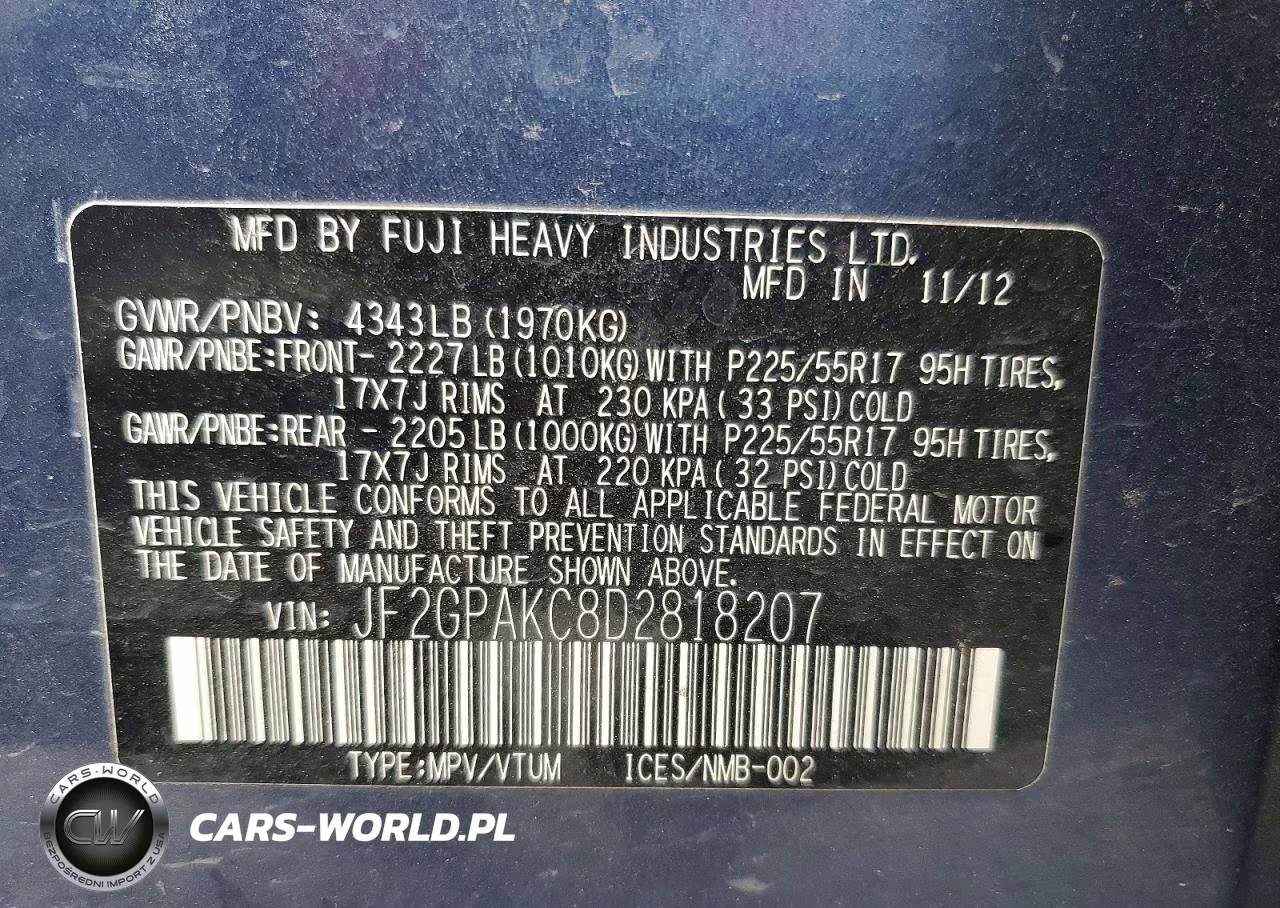 2013 Subaru Xv Crosstrek 2.0 Limited VIN:JF2GPAKC8D2818207 - 12